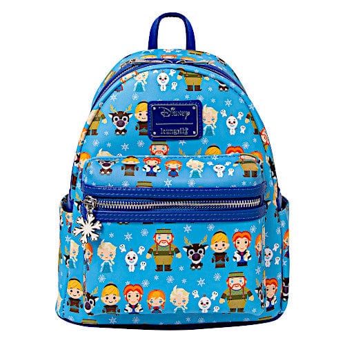 Loungefly Disney Frozen Chibi Characters AOP Mini Backpack