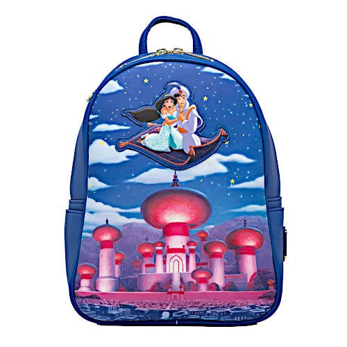 Loungefly Disney Glow In The Dark Aladdin And Jasmine Magic Carpet Ride Mini Backpack