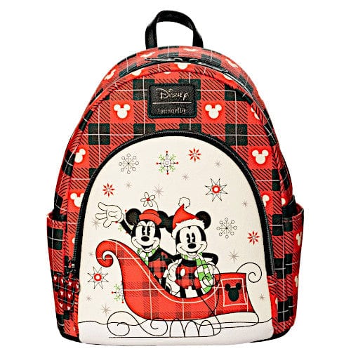 Loungefly Disney Holiday Mickey And Minnie Mouse Sleigh Ride Mini Backpack