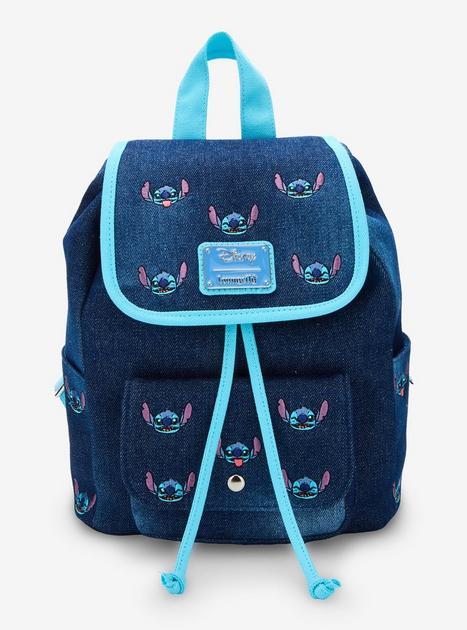 Loungefly Disney Lilo & Stitch Embroidered Denim Mini Backpack