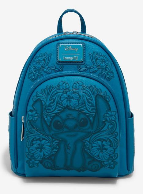 Loungefly Disney Lilo & Stitch Hibiscus Blue Tonal Mini Backpack