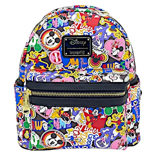 Loungefly Disney Mickey And Friends Stickers AOP Mini Backpack