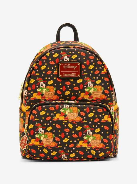 Loungefly Disney Mickey Mouse Fall Foliage Allover Print Mini Backpack