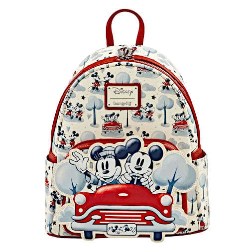 Loungefly Disney Mickey Mouse & Minnie Mouse Car Ride Mini Backpack