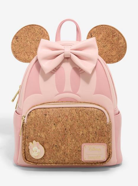 Loungefly Disney Minnie Mouse Corkboard Pin Display Ears Mini Backpack with Pin