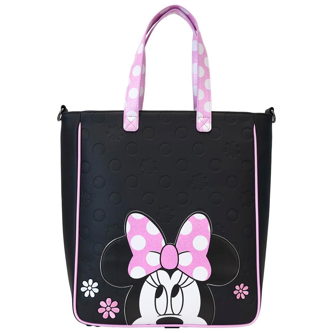 Loungefly Disney Minnie Mouse Floral Rock the Dots Tote Bag with Coin