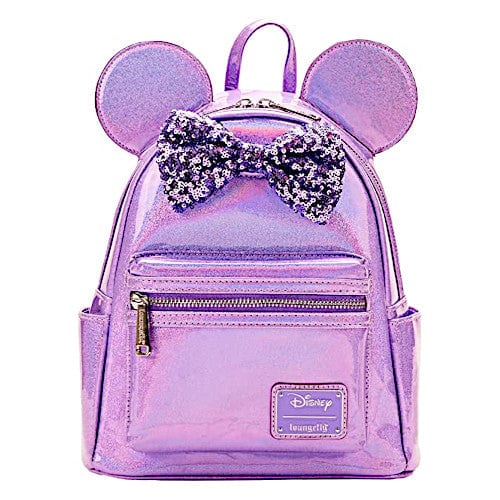 Loungefly Disney Minnie Mouse Glitter Sparkle Purple Mini Backpack