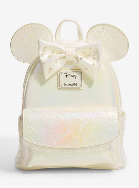 Loungefly Disney Minnie Mouse Iridescent Wedding Bow Mini Backpack