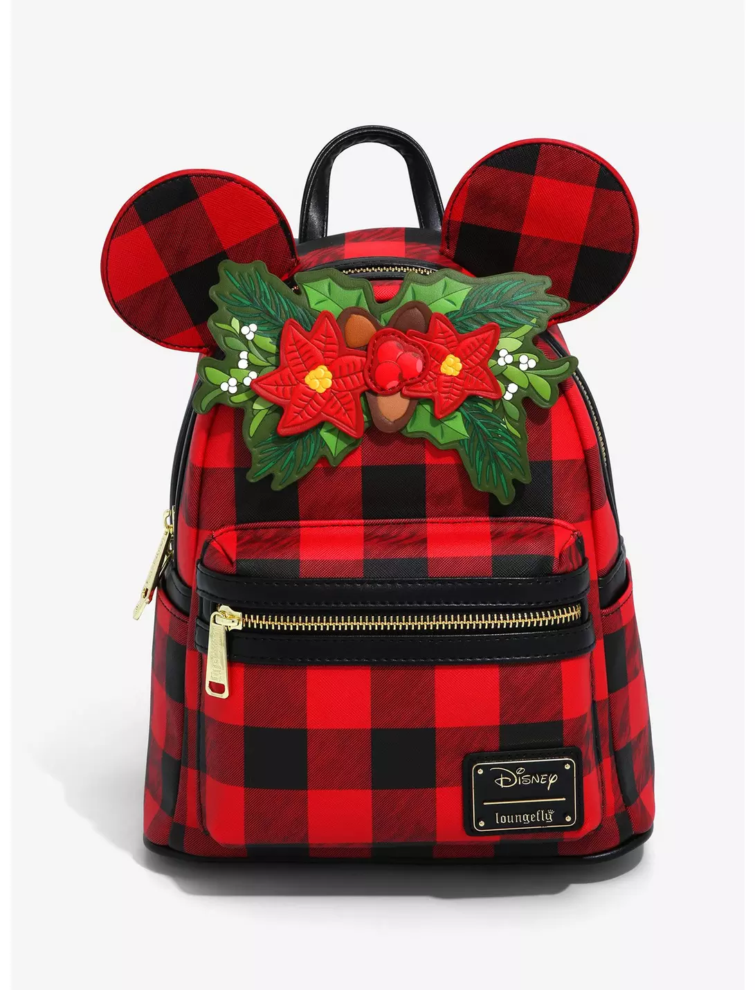 Loungefly Disney Minnie Mouse Plaid Holiday Mini Backpack