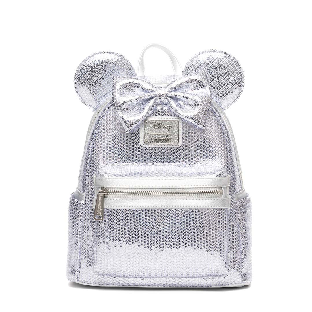 Loungefly Disney Minnie Mouse Platinum Sequin Mini Backpack - 707 Stre