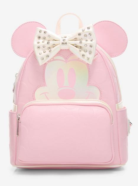 Loungefly Disney Minnie Mouse Rhinestone Bow Figural Mini Backpack