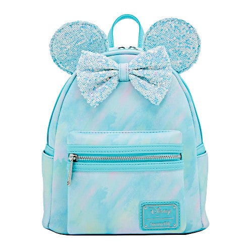 Loungefly Disney Minnie Mouse Sequin Bow Watercolor Mini Backpack
