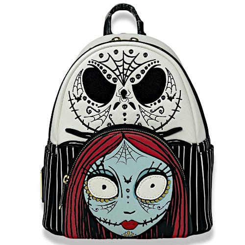 Loungefly Disney Nightmare Before Christmas Sugar Skull Jack And Sally Cosplay Mini Backpack