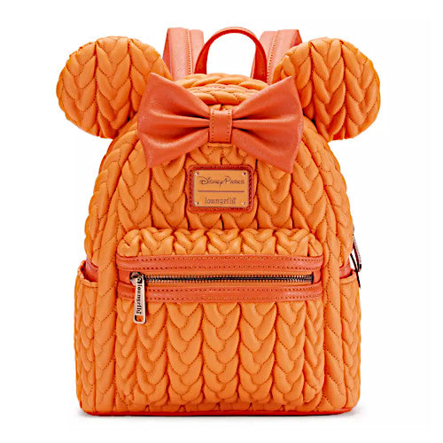 Loungefly Disney Parks Halloween Orange Pumpkin Spice Minnie Mouse Mini Backpack