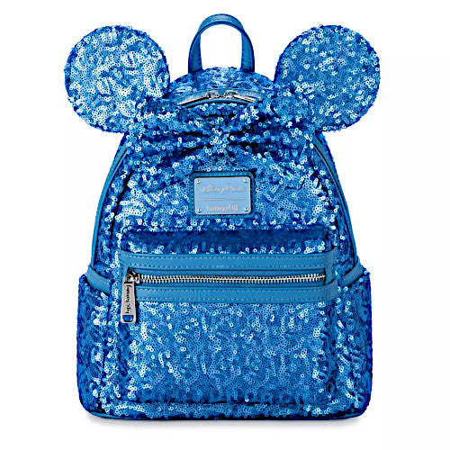 Loungefly Disney Parks Minnie Mouse Hydrangea Sequin Mini Backpack