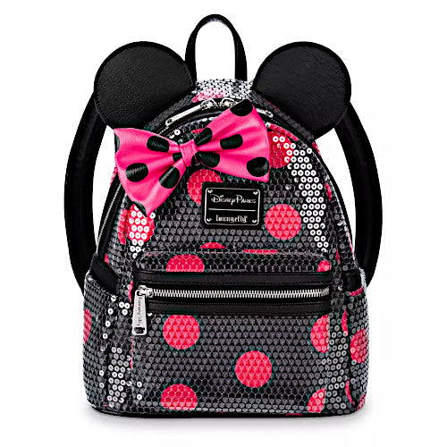 Loungefly Disney Parks Minnie Mouse Sequined Polka Dot Mini Backpack