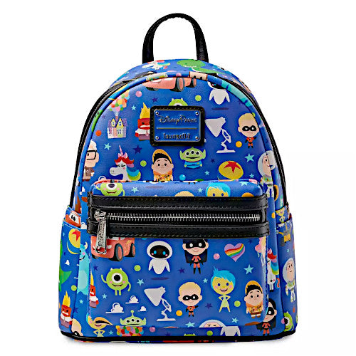 Loungefly Disney Parks Pixar Chibi Characters AOP Mini Backpack
