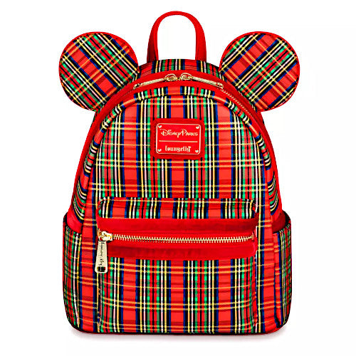 Loungefly Disney Parks Red Plaid Mickey Mouse Mini Backpack