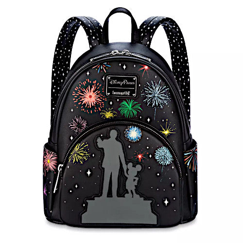 Loungefly Disney Parks Walt Disney & Mickey Mouse Partners Statue Light Up Mini Backpack