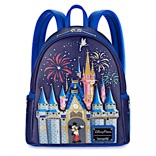 Loungefly Disney Parks Walt Disney World Cinderella Castle & Mickey Mouse Mini Backpack