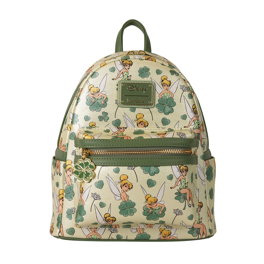 Loungefly Disney Peter Pan Tinker Bell Clover All-Over Print Mini Back