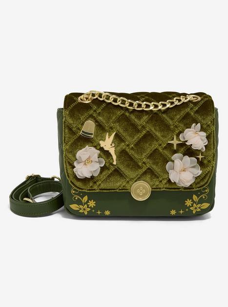 Loungefly Disney Peter Pan Tinker Bell Velvet Crossbody Bag
