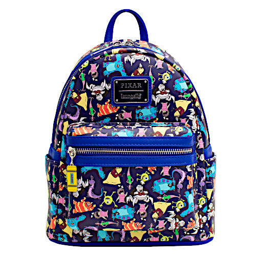 Loungefly Disney Pixar Monsters Inc Characters AOP Mini Backpack