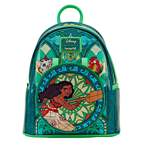 Loungefly Disney Princess Stained Glass Collection Moana Mini Backpack With Ear Attachment