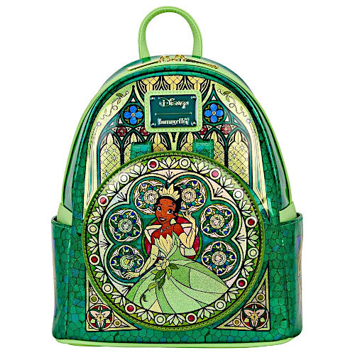 Loungefly Disney Princess Stained Glass Collection Tiana Mini Backpack With Ear Attachment
