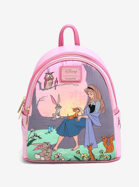 Loungefly Disney Sleeping Beauty Aurora and Critters Pink Mini Backpack