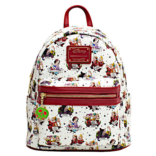 Loungefly Disney Snow White And The Seven Dwarfs Tattoo AOP Mini Backpack