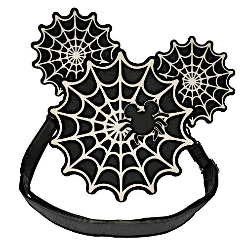 Loungefly Disney Spider Web Mickey Glow In The Dark Crossbody Bag