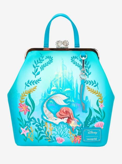 Loungefly Disney The Little Mermaid Ariel Floral Kisslock Mini Backpack