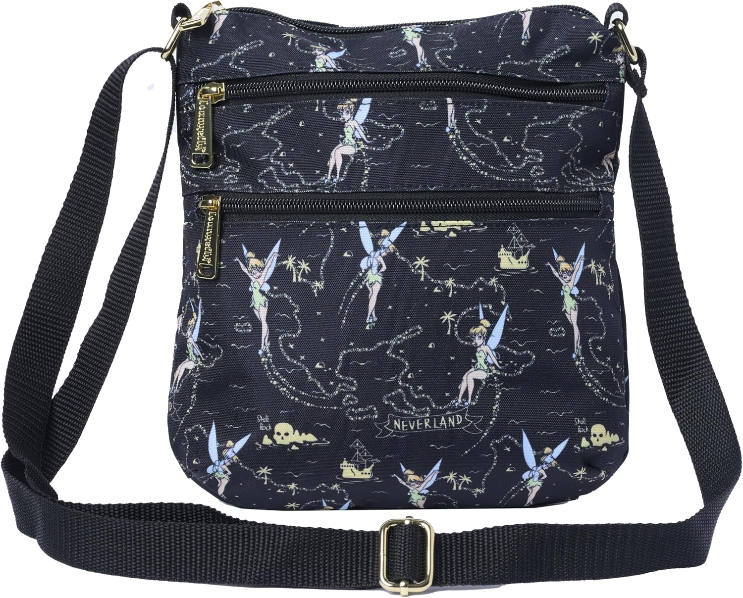 Loungefly Disney Tinker Bell Passport Crossbody Bag Neverland Map Print