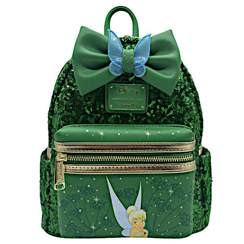 Loungefly Disney Tinkerbell Green Sequin Mini Backpack