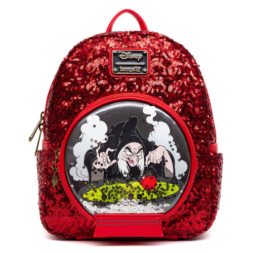 Loungefly Disney Villains Evil Queen Old Hag Sequin Snow Globe Mini Backpack