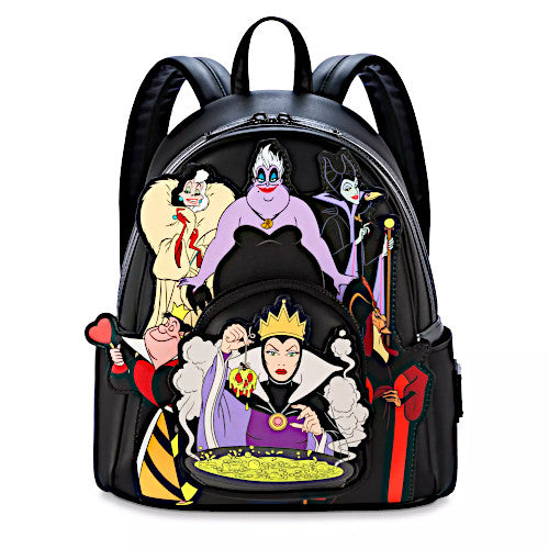 Loungefly Disney Villains Maleficent Ursula Cruella Jafar Evil Queen Poisoned Apple Queen Of Hearts Glow Mini Backpack