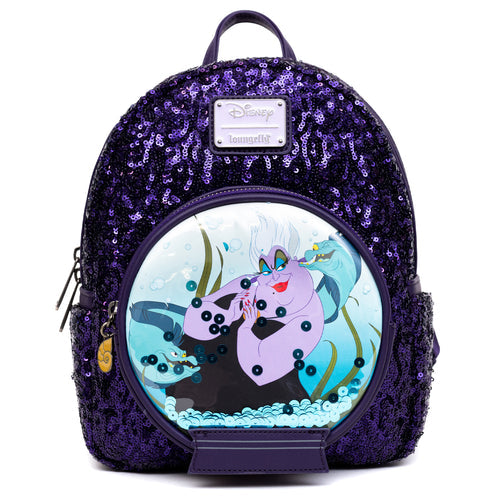 Loungefly Disney Villains Ursula Sequin Snow Globe Mini Backpack
