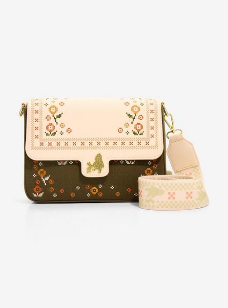 Loungefly Disney Winnie the Pooh Floral Cross Stitch Crossbody Bag