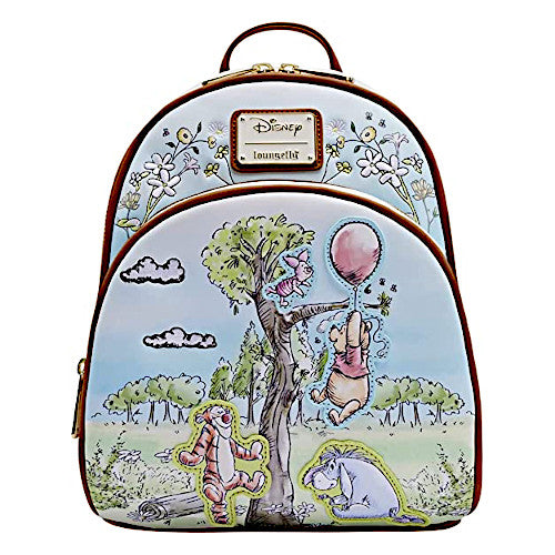 Loungefly Disney Winnie the Pooh Sketch Art Character AOP Mini Backpack