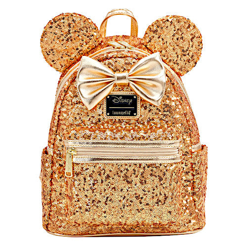 Loungefly Disney Yellow Gold Sequin Minnie Mini Backpack