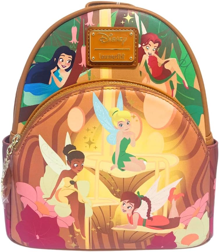 Loungefly Exclusive Disney Tinker Bell Pixie Hollow Fairies Glow in the Dark Mini Backpack