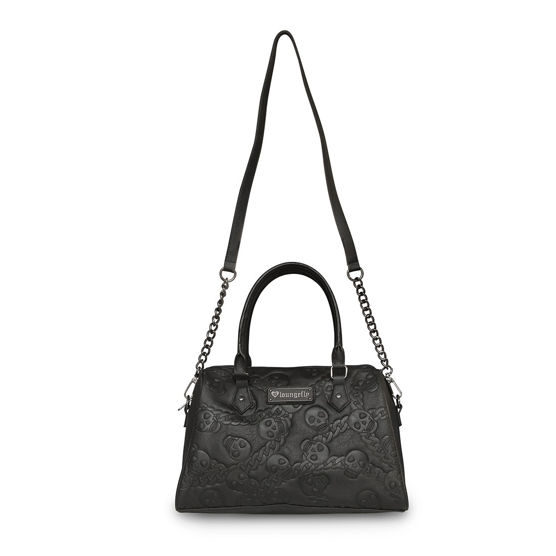 Loungefly Faux Leather Embossed Skull/Chain Crossbody Bag