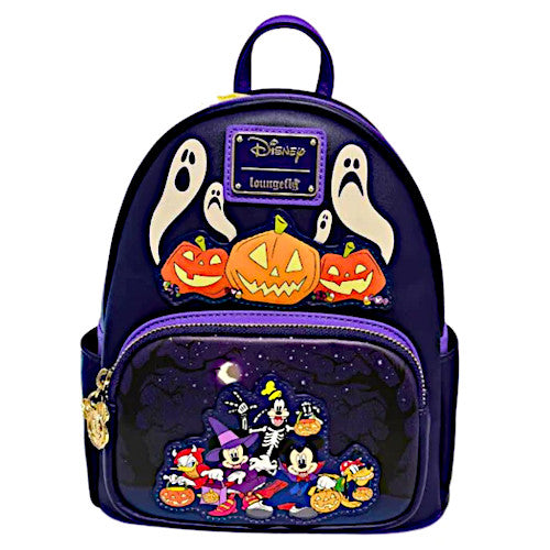 Loungefly Halloween Mickey Mouse & Friends Trick-Or-Treating Glow Mini Backpack