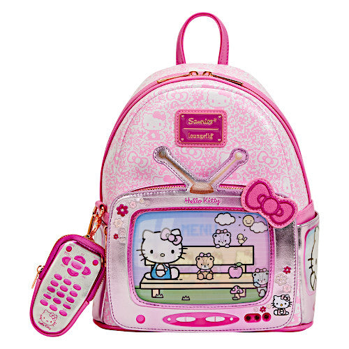 Loungefly Hello Kitty Vintage TV Lenticular Mini Backpack With Coin Bag