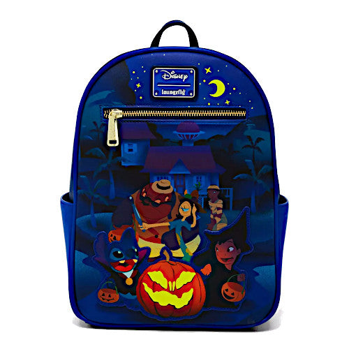 Loungefly Lilo & Stitch Group Trick Or Treating Halloween Glow Mini Backpack