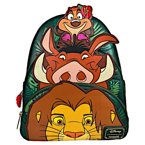 Loungefly Lion King Simba, Pumbaa & Timon Triple Pocket Mini Backpack