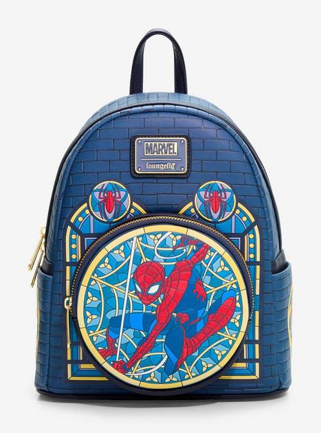 Loungefly Marvel Spider-Man Stained Glass Portrait Mini Backpack