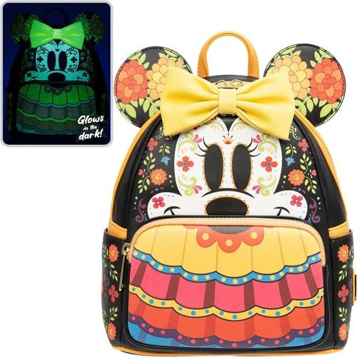 Loungefly Minnie Mouse Dia De Los Muertos Sugar Skull Mini Backpack