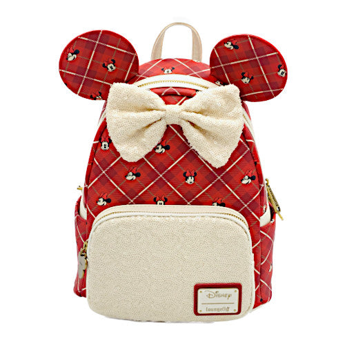Loungefly Minnie Mouse Plaid Sequin Mini Backpack